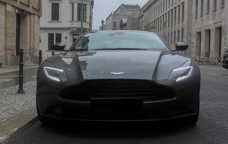 front view from Aston Martin DB11 in Berlin