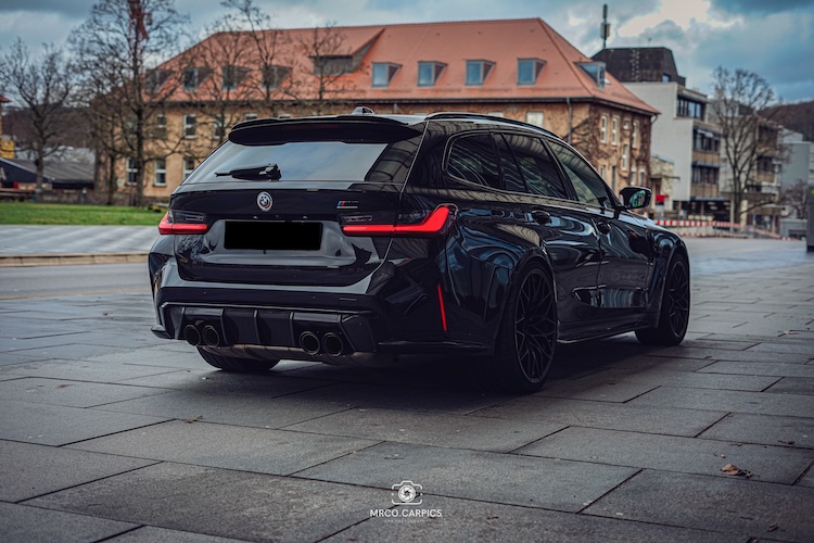 back view from BMW M3 Touring in Saarbrücken