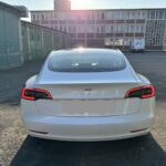 Back of rent a Tesla Model 3 in Berlin