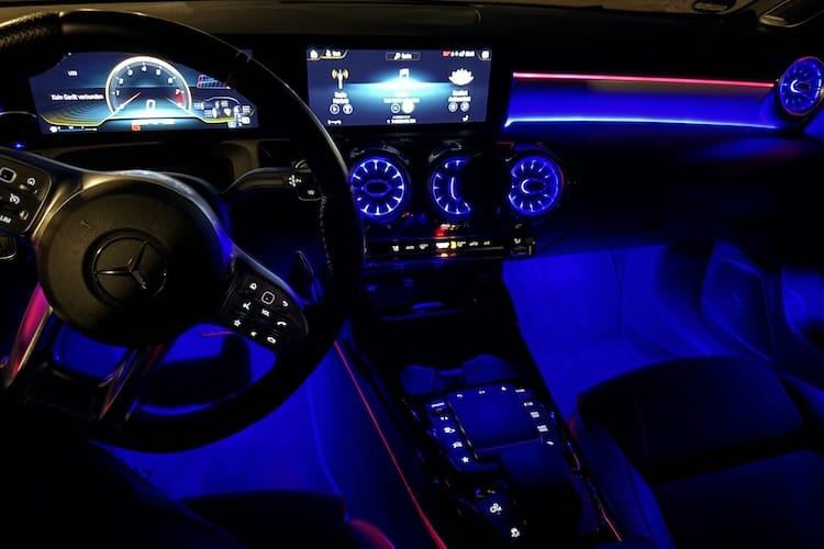 Interior of rent a CLA 45 AMG in Berlin