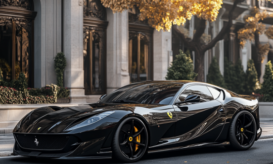 Ferrari 812 Superfast black parking in Boulevard