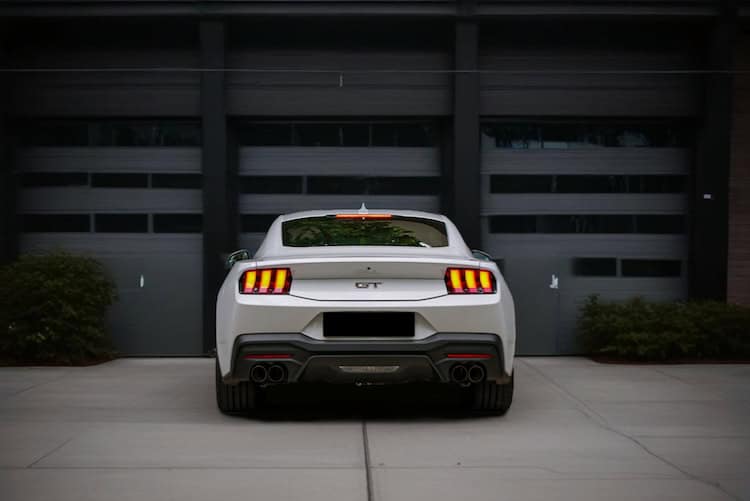 Back View of Ford Mustang GT 2024 in Frankfurt