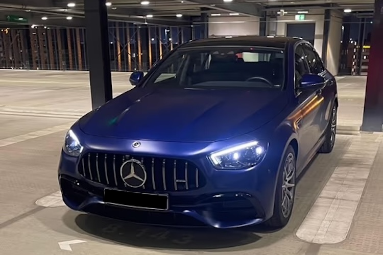 Front View of Mercedes E63 AMG in Frankfurt