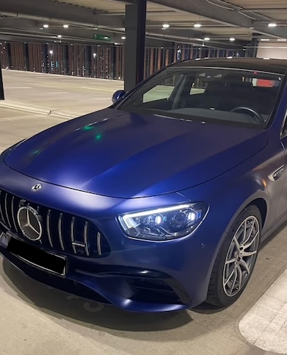 Front View of Mercedes E63 AMG in Frankfurt