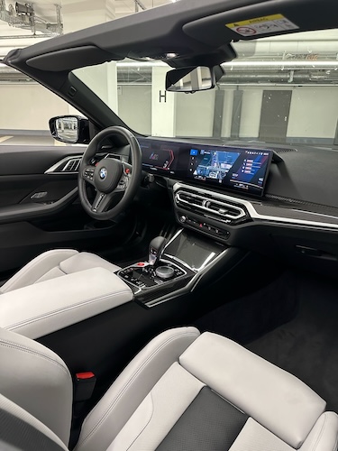 Interior View of a BMW M4 Competition Cabrio in Munich