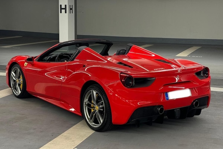 Back View of a Ferrari 488 Spider in Munich