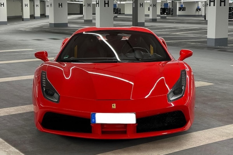 Front View of a Ferrari 488 Spider in Munich