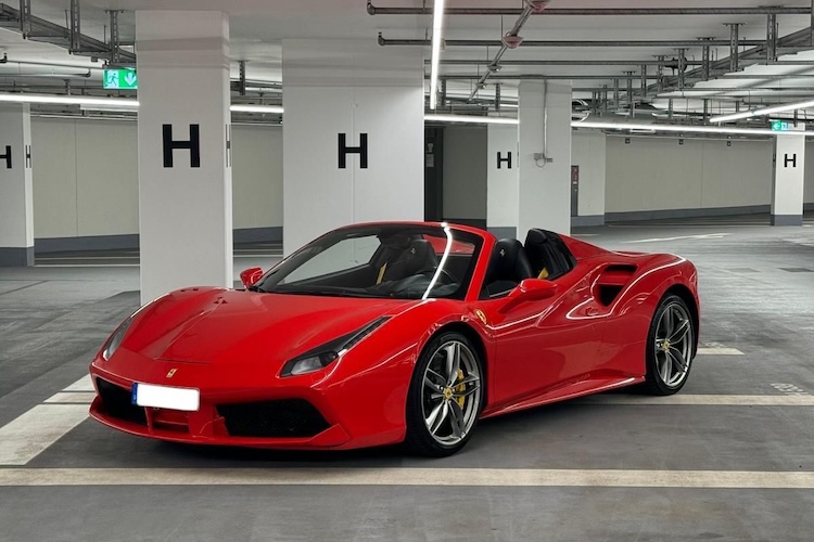 Front View of a Ferrari 488 Spider in Munich