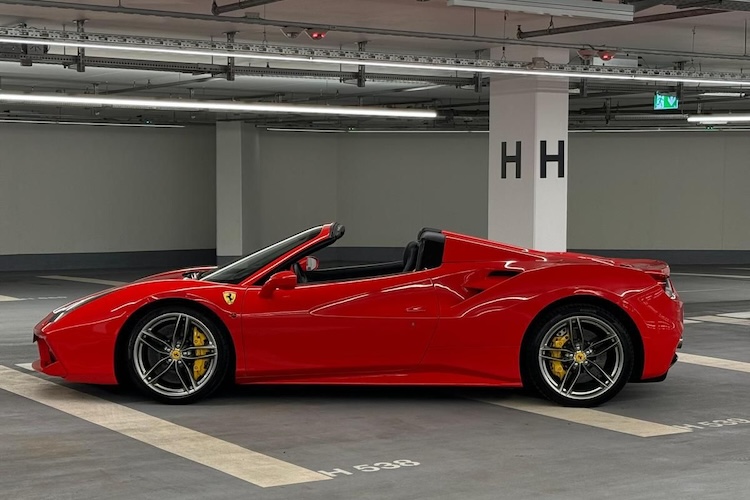 Side View of a Ferrari 488 Spider in Munich