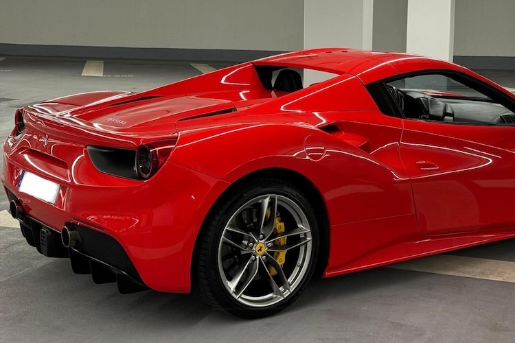 Back View of a Ferrari 488 Spider in Munich