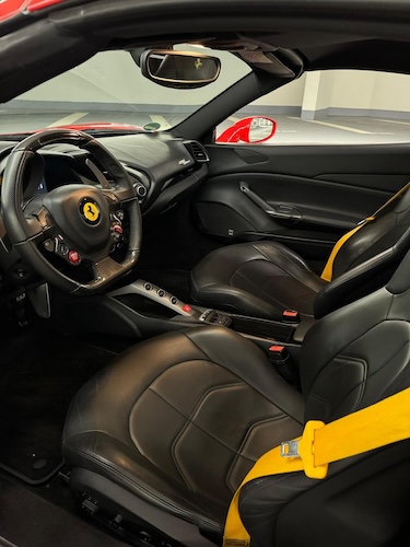 Interior View of Ferrari 488 Spider in Munich