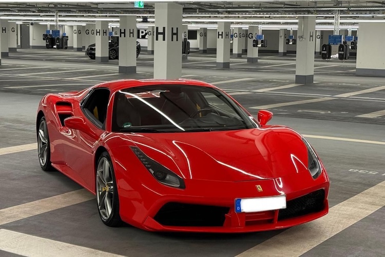 Front View of a Ferrari 488 Spider in Munich