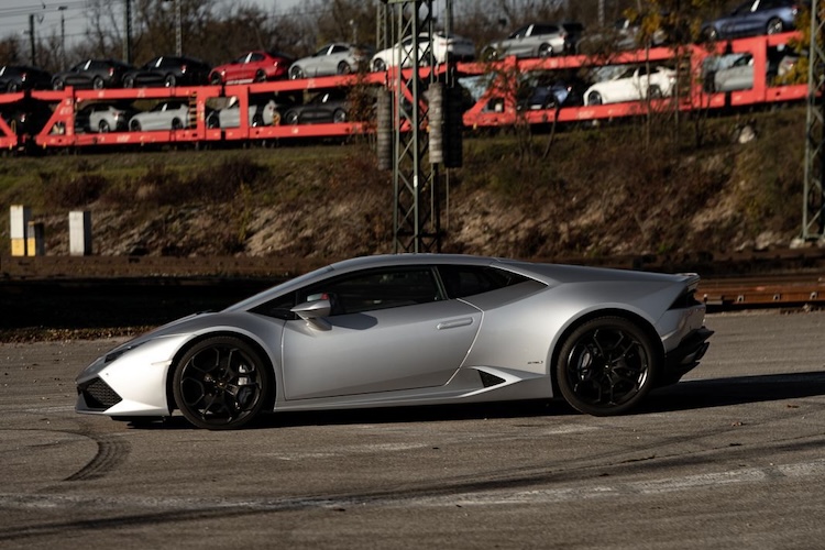 Side View of a a Lamborghini Huracan in Munich