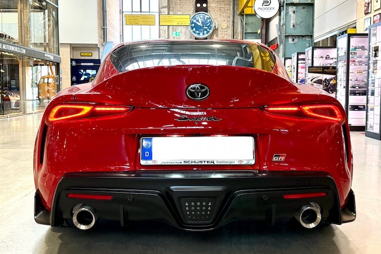 Back View of a Toyota GR Supra Legend in Munich