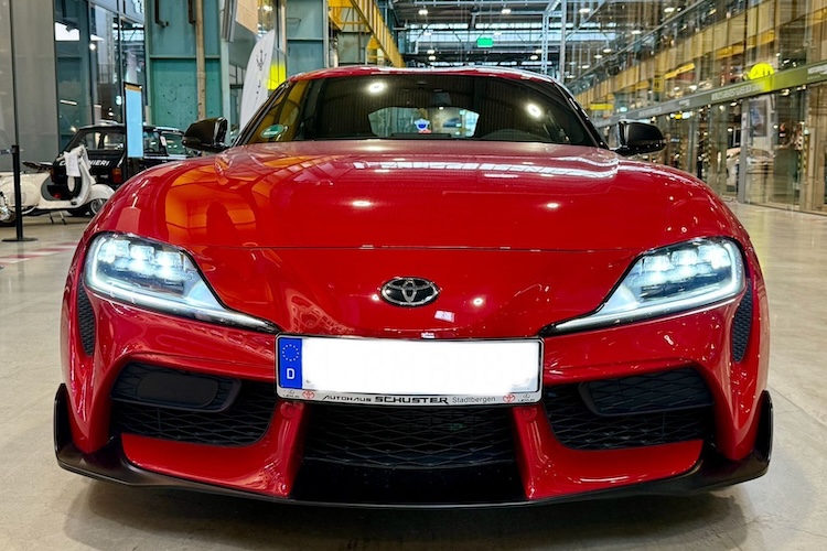 Front View of a Toyota GR Supra Legend in Munich