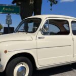 Front View of Fiat 750 Zastava classic car rental in Munich