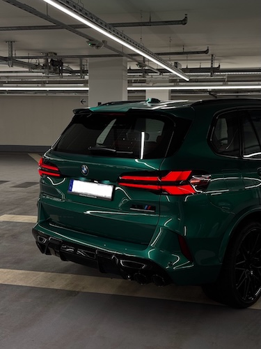 Back View of a BMW X5M Competition in Munich