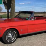 Side View of a Ford Mustang Cabriolet classic car in Munich