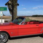 Side View of a Ford Mustang Cabriolet classic car in Munich