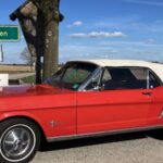 Side View of a Ford Mustang Cabriolet classic car in Munich