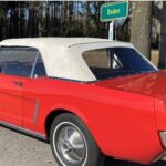 Back View of a Ford Mustang Cabriolet classic car in Munich