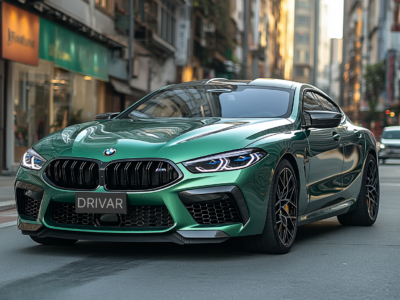 A green 2025 BMW M8 Competition Gran Coupe