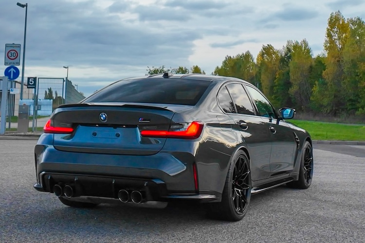 Back View of a BMW M3 Competition in Leipzig