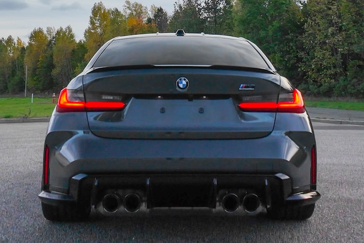 Back View of a BMW M3 Competition in Leipzig