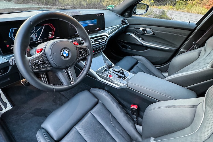 Interior View of a BMW M3 Competition in Leipzig