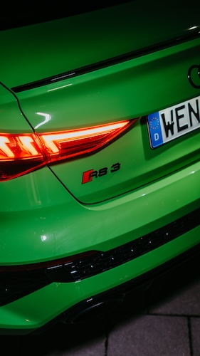 Back View of an Audi RS3 in Nuremberg