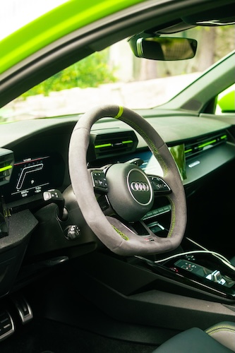 Interior View of an Audi RS3 sedan in Ulm