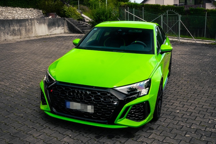 Front View of an Audi RS3 sedan in Ulm