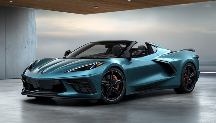 2025 Corvette Stingray with beautiful color parking in a Villa