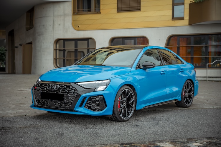 Sideview from Audi RS3 in Frankfurt