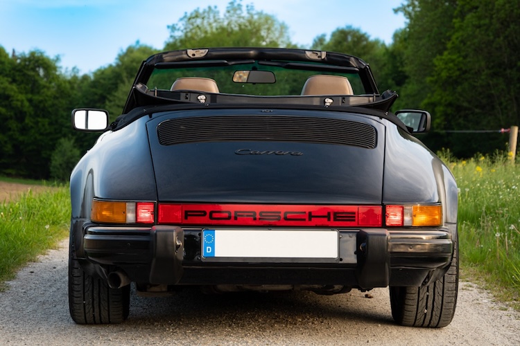 Backview from Porsche 911 3.2 Cabrio in Munich