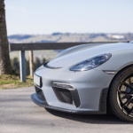 Side view Front Porsche Cayman GT4 on Lake Constance