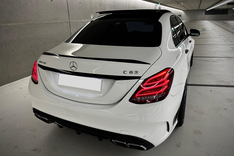 Right back view Mercedes C63 AMG in Düsseldorf