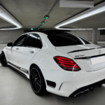 Left back view Mercedes C63 AMG in Düsseldorf