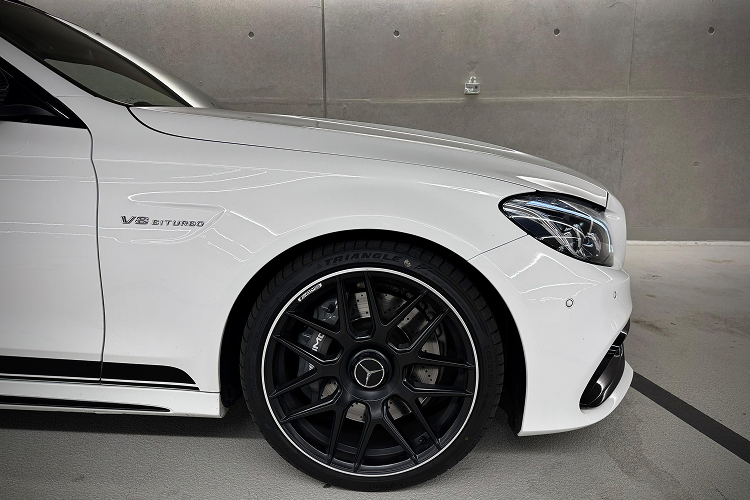 Frontal side view Mercedes C63 AMG in Düsseldorf