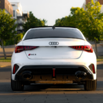 Back view Audi RS3 Sedan in Leipzig