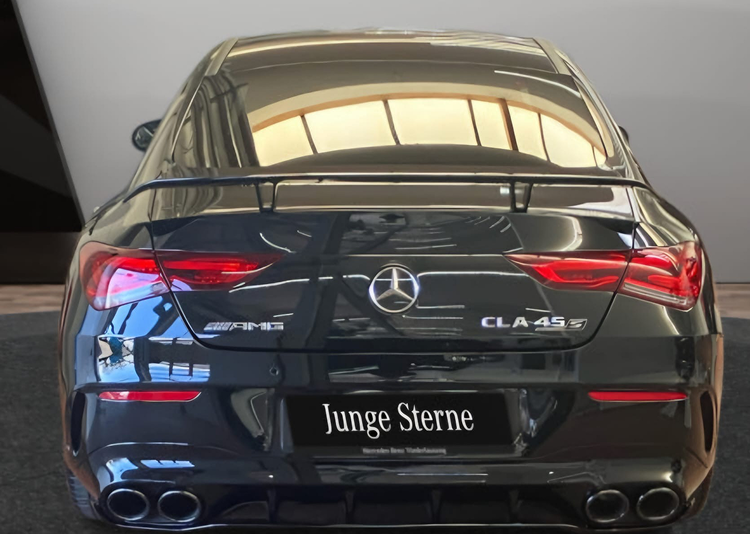Back view Mercedes-AMG CLA Coupé in Stuttgart