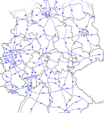 A map of the German Autobahn