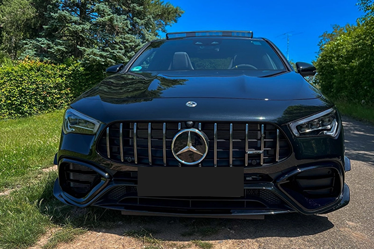 Front view Mercedes-AMG CLA 45 S Coupé in Stuttgart