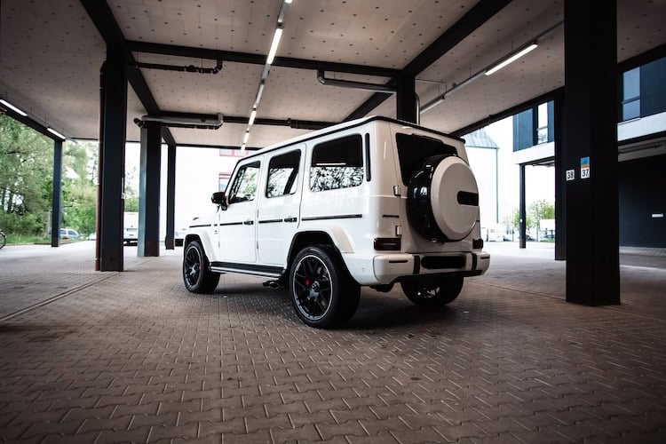 back site view from Mercedes G63 AMG in Munich