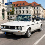 Rent a VW Golf 1 Cabrio Oldtimer in Munich Hero