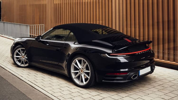 site view from Porsche 911 Convertible in Frankfurt