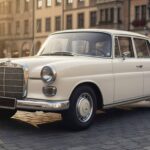 Rent a Mercedes-Benz 200 tail fin classic car in Munich Hero
