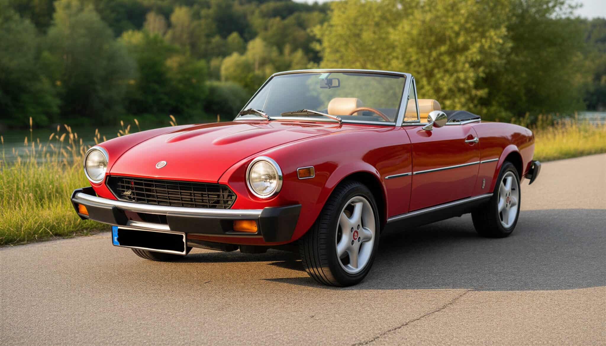 Rent Fiat 124 Sport Spider classic car in Munich Hero