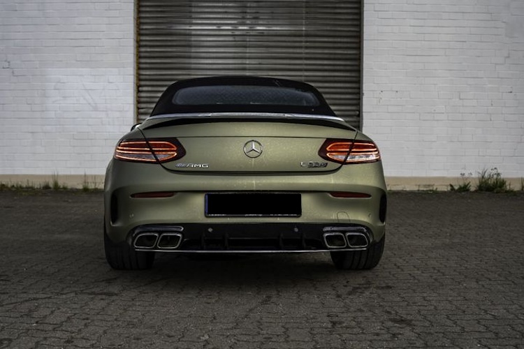 back view from Mercedes C63s AMG Convertible in Hamburg