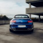 back view from Mercedes C63s AMG Convertible in Stuttgart